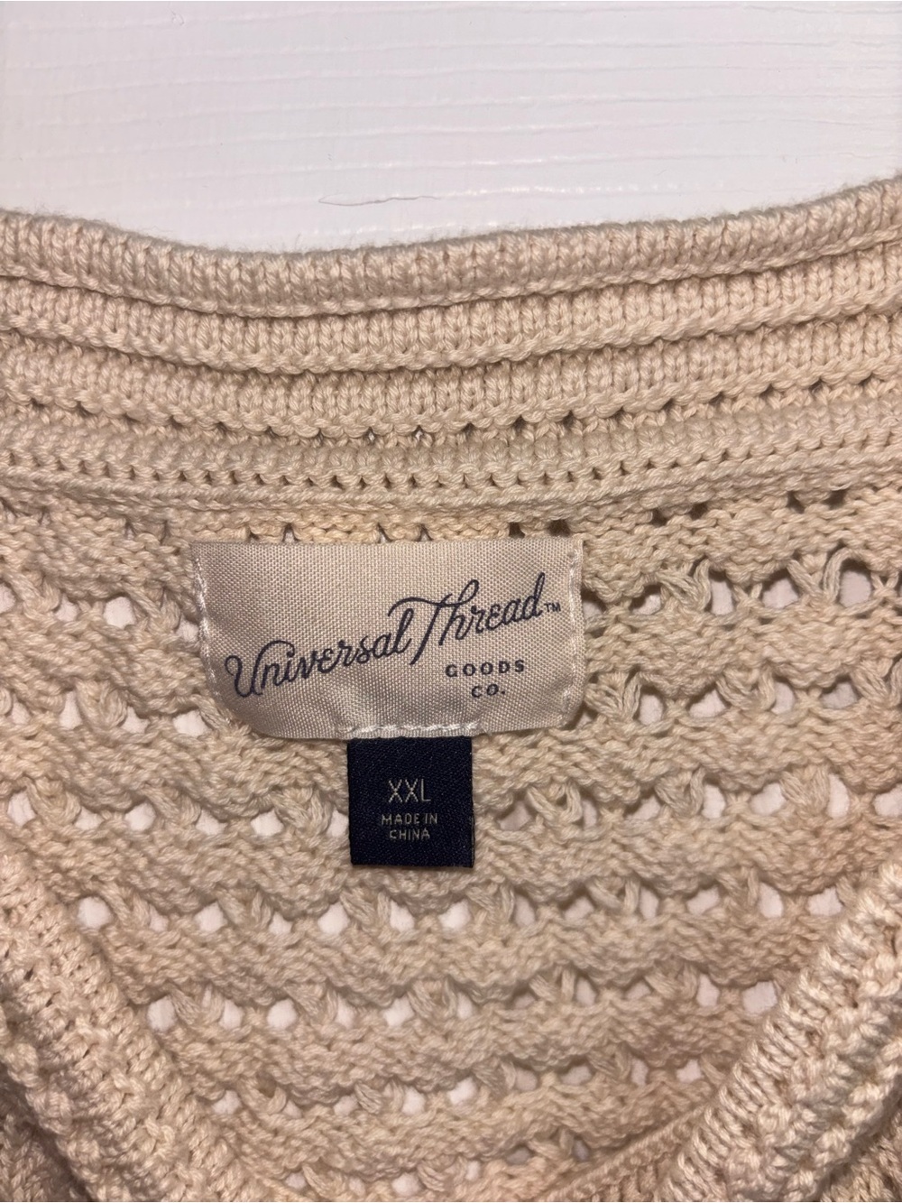 Universal Thread Cream Crochet Knit Tank Top - Picture 4 of 5